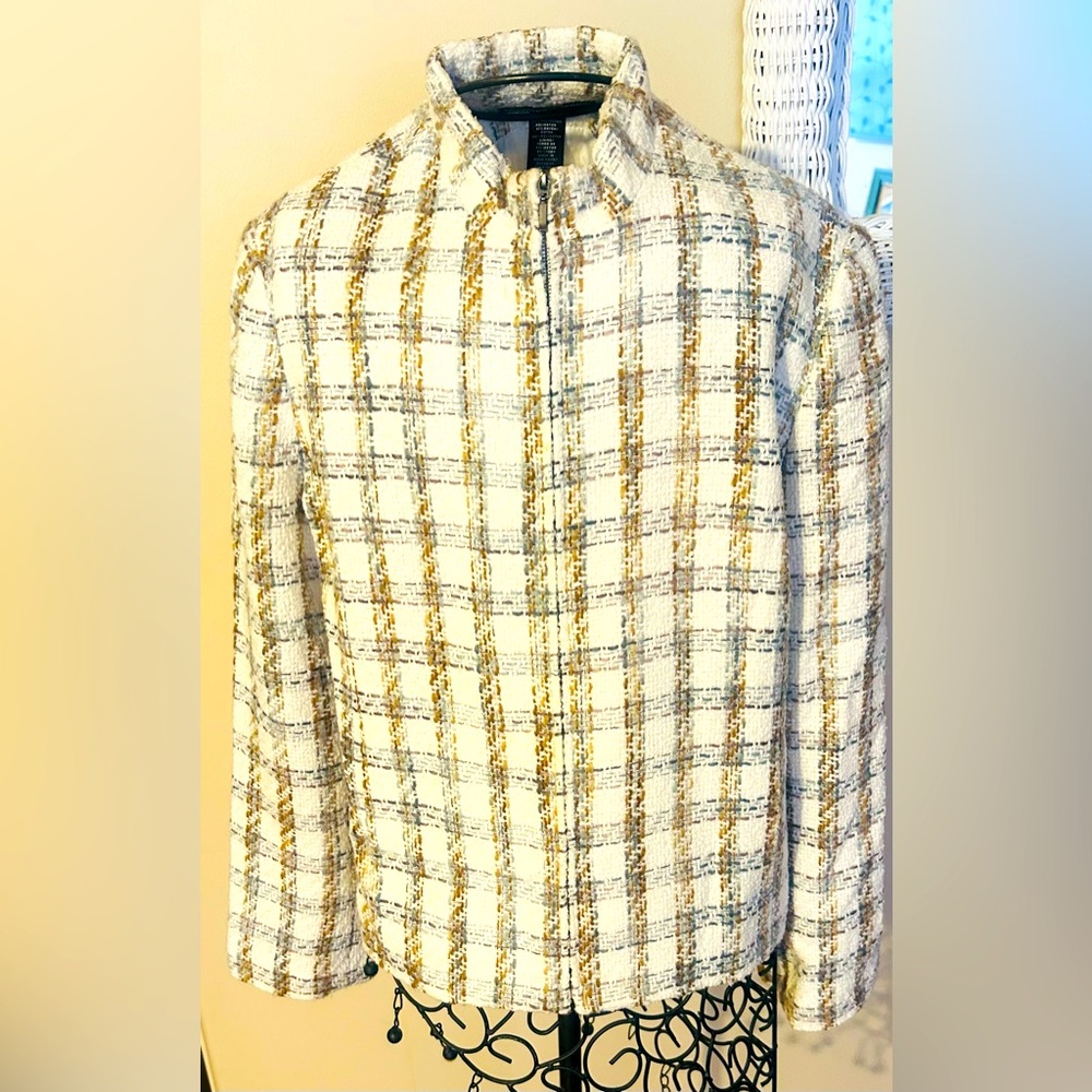 Norton McNaughton Tweed Zip Up Blazer Vintage